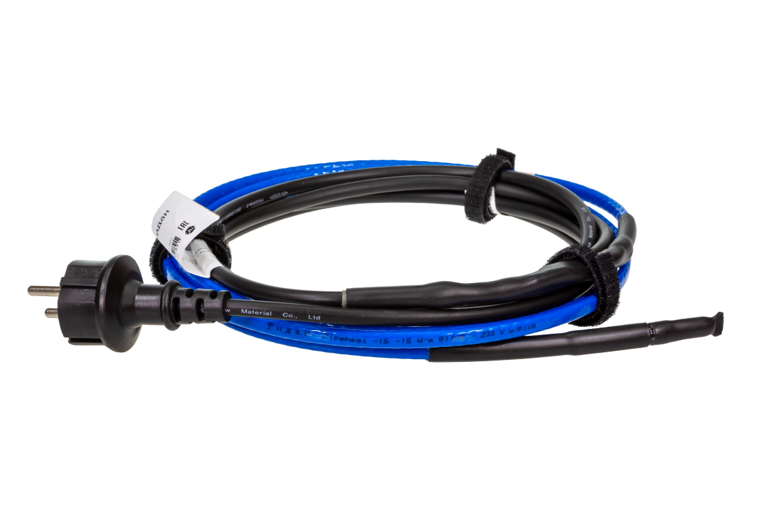 21RT0810R — Ридан Pipeheat-15 саморегулирующийся нагревательный кабель 25 м, 375 Вт, с вилкой