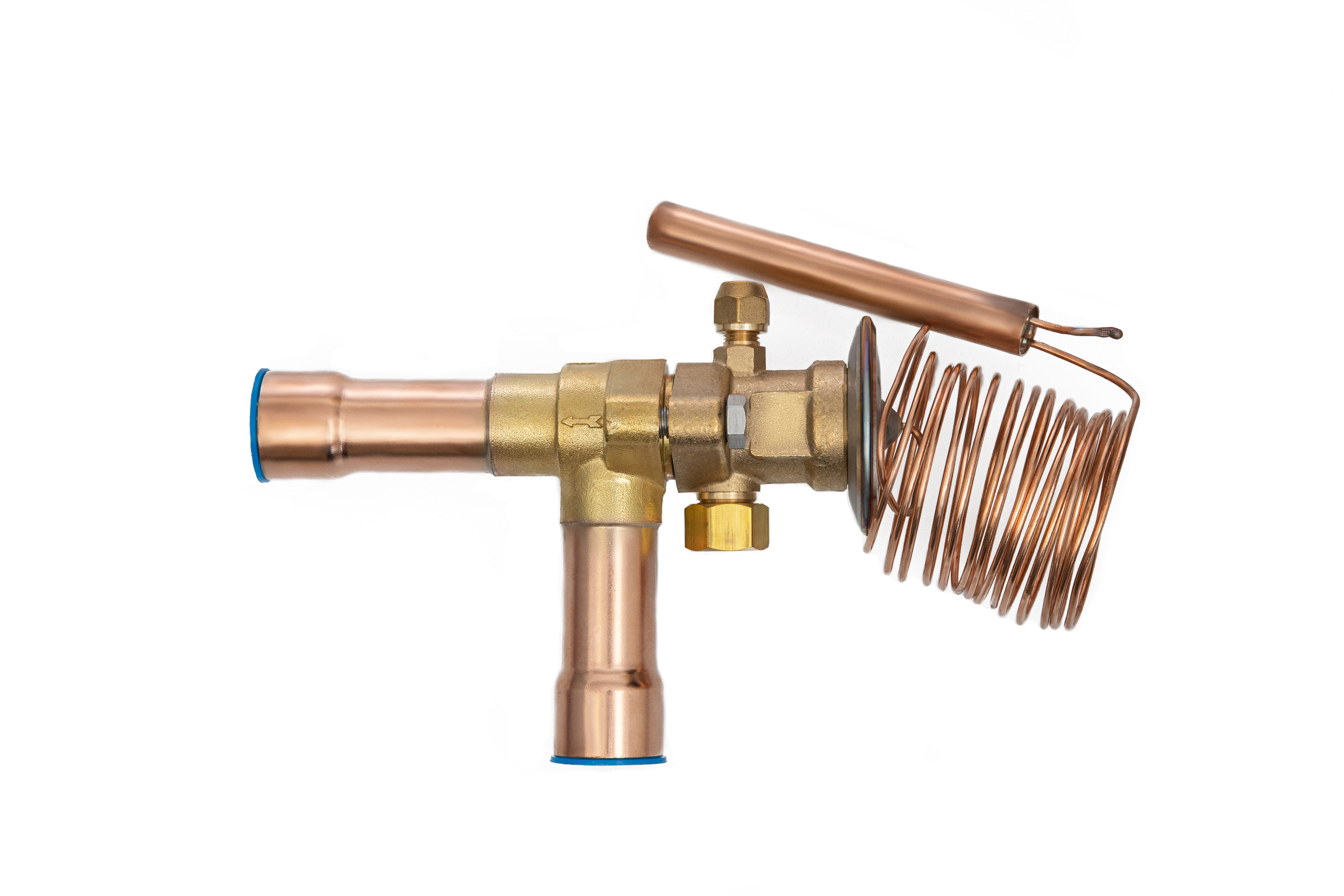 Ридан 069B4212R — Клапан терморегулирующий TE55-12, R407C, T кипения -40...10 ℃, угловой, присоединительные патрубки 1"1/8