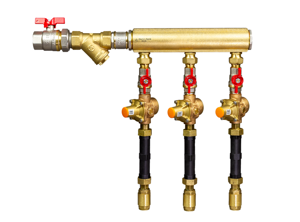 Ридан WDU.3R 160W1117R — Узел распределительный этажный для систем водоснабжения V1 DN32-2R-20-BV15-7BIZ15