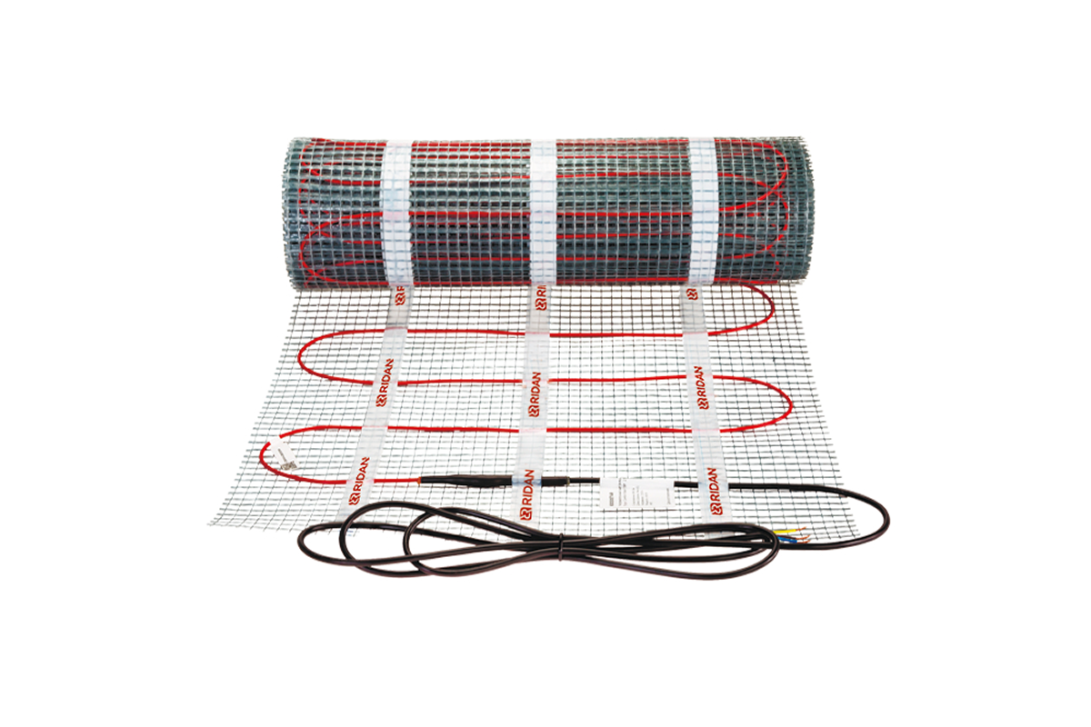 Ridan 21RT1057R — Розничный комплект для теплого пола: нагревательный мат Ridan TF-150 9 м² с терморегулятором Ridan Clever (черный)