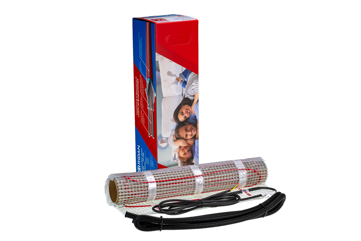 Ridan 21RT1065R — Розничный комплект для теплого пола: нагревательный мат Ridan TF-200 3 м² с терморегулятором Ridan Twist (белый)