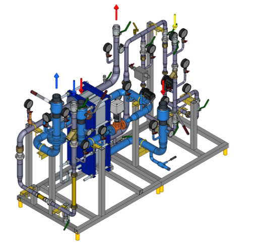 БТП с двухступенчатой схемой ГВС (моноблок)